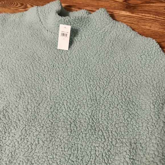 🆕 GAP Mockneck Pullover Sherpa Sweatshirt Size Large - Picture 11 of 13
